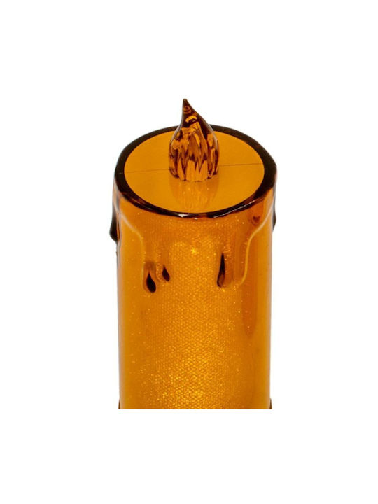 Decorative Candle 12.5 Cm Amber Warm White 1 Led White