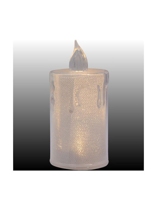 Decorative Candle 10.5 Cm Transparent Warm White 1 Led White