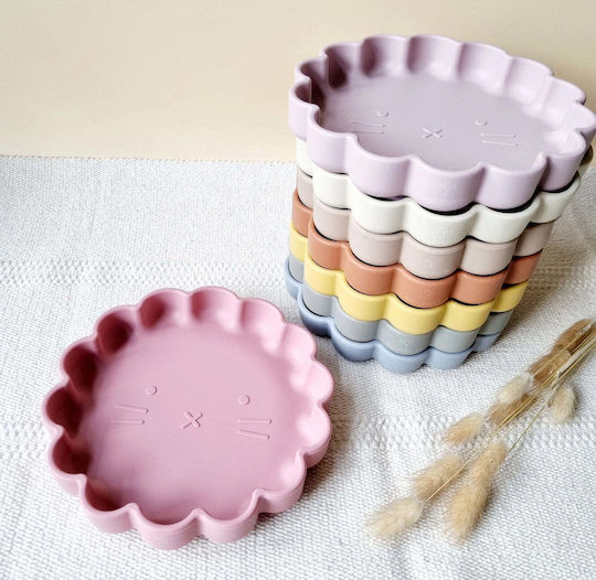Rammelaartje Children's Silicone Food Plate Pink