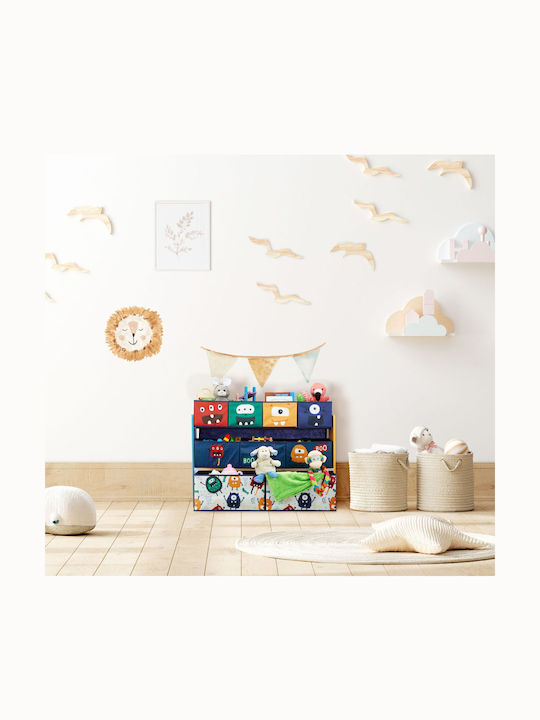 Relaxdays Foldable Fabric Blue Toy Storage Box 70x92.5x30cm