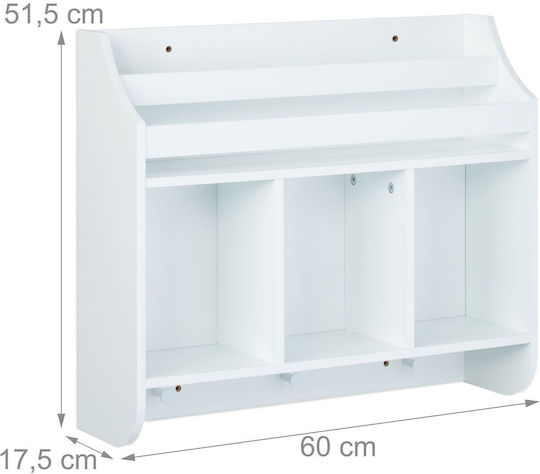 Bibliotecă de Pardoseală din Lemn Alb 51.5x60cm