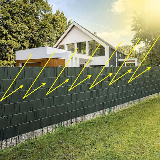 Set Benzi Decorative Gard Împrejmuire Zola 25 Cleme Durabil Pvc 450g/m2 19 X 3500 Cm Verde