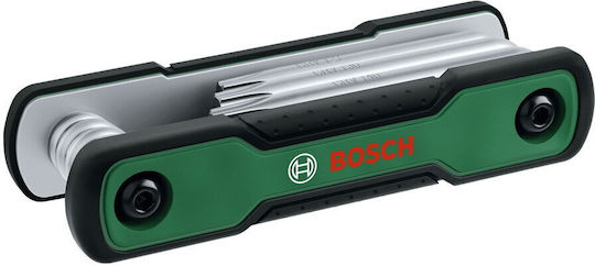 Bosch Комплект От 8 В 1 Сгъваеми Торкс Ключове Bosch 1600a039l8 Зелено-черен Многоцветен