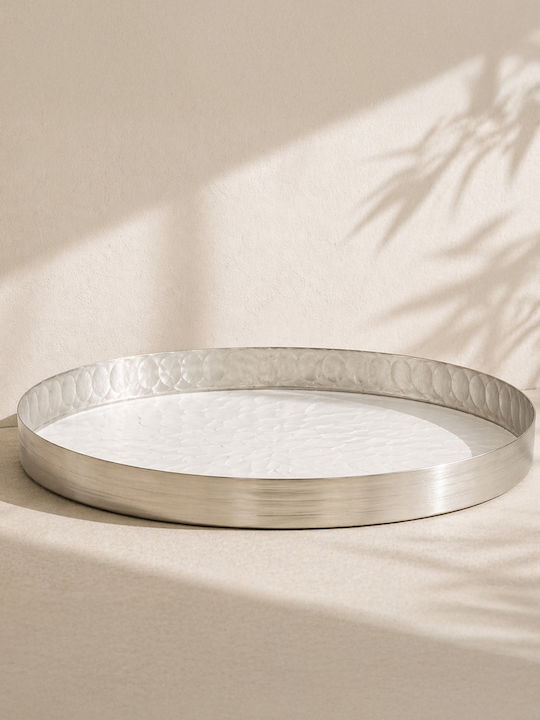 Kaemingk Decorative Metallic Round Tray 35x35x3.5cm