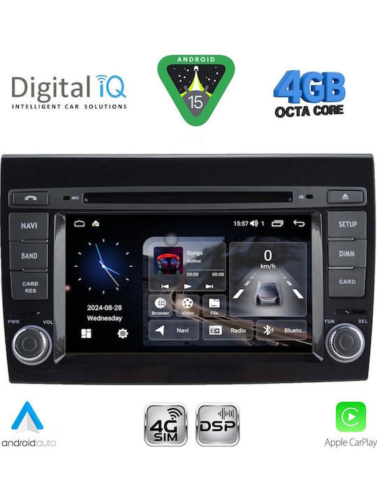 Digital IQ Car Audio System for Fiat Bravo 2007-2019 (Bluetooth/USB/WiFi/GPS/Apple CarPlay/Android Auto) with 7" Touch Screen