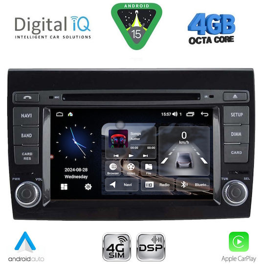 Digital IQ Car Audio System for Fiat Bravo 2007-2019 (Bluetooth/USB/WiFi/GPS/Apple CarPlay/Android Auto) with 7" Touch Screen