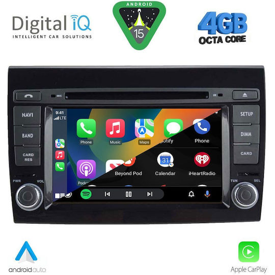 Digital IQ Car Audio System for Fiat Bravo 2007-2019 Bluetooth USB WiFi GPS Apple CarPlay Android Auto with 7" Touch Screen