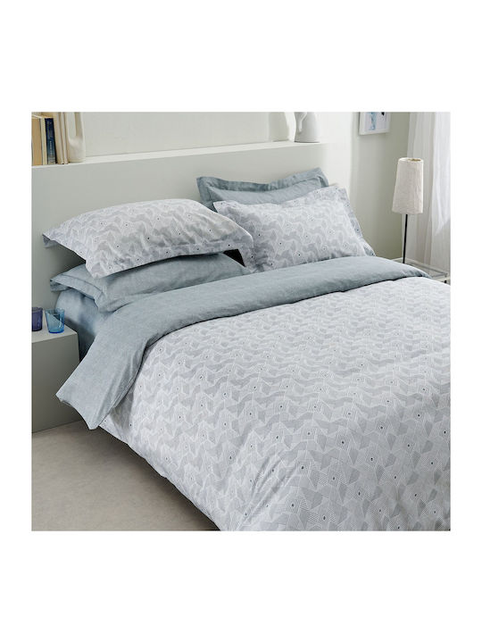 Vesta Home Σετ Παπλωματοθήκη 170x240cm Μονή με Μαξιλαροθήκη Geneva-2 Μέντα
