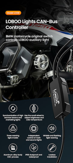 Loboo Bmw Мотоциклетен Контролер За Фар Can-bus Plug & Play Ip68