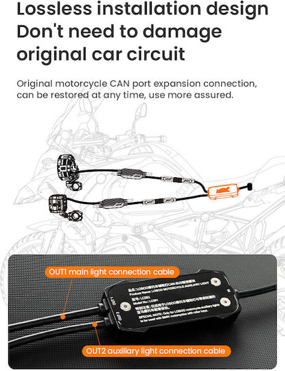 Loboo Bmw Мотоциклетен Контролер За Фар Can-bus Plug & Play Ip68