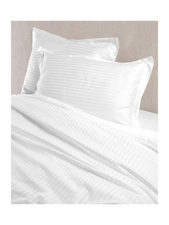 Rythmos Σετ Παπλωματοθήκη 250x270cm Υπέρδιπλη με 2 Μαξιλαροθήκες Λευκή