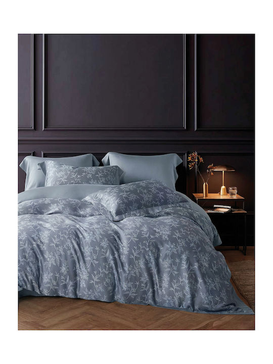 Rythmos Σετ Παπλωματοθήκη 240x260cm Υπέρδιπλη με 2 Μαξιλαροθήκες Γκρι