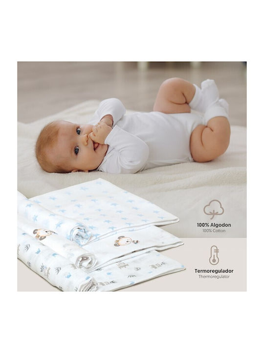 Interbaby Πάνες Αγκαλιάς Γκρι 80x80εκ. 3τμχ