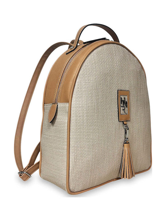 Women's Backpack Bag Oval Nomade Beige