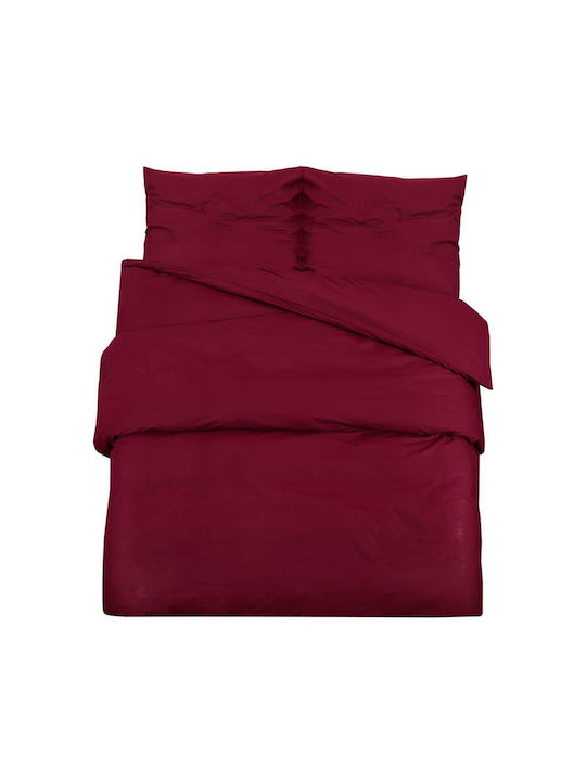 vidaXL Duvet Cover Set Queen with 2 Pillowcases 240x220 Bordeaux