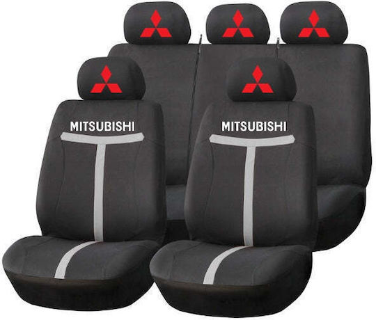 Universal Seat Covers Set Hlx1 Compatible Mitsubishi – Black Grey