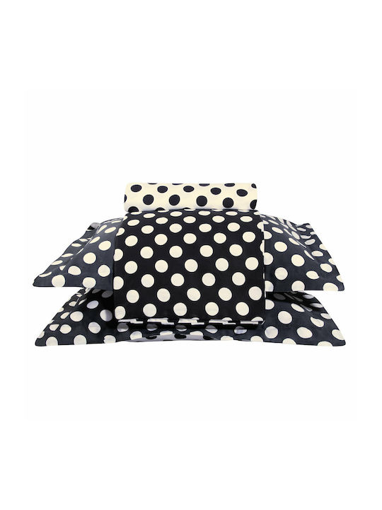 Greenwich Polo Club Duvet Cover Set Cotton Satin Queen with 2 Pillowcases 220x240 2123 Ecru / Black