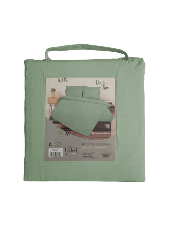 Flamingo Duvet Cover Set Queen with 2 Pillowcases 220x240 Olive