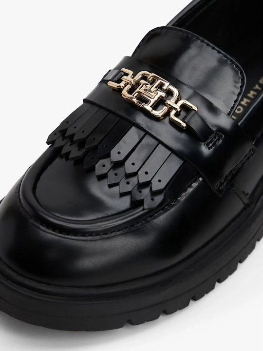 Mocasini Dama Loafers în Culoare Neagră