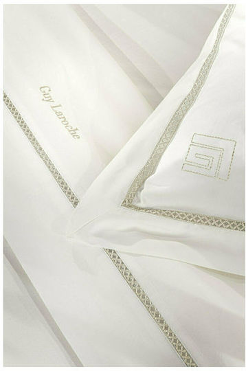 Guy Laroche Duvet Cover Set Cotton Satin King Size with 2 Pillowcases 260x260 Blend Ecru / Ivory