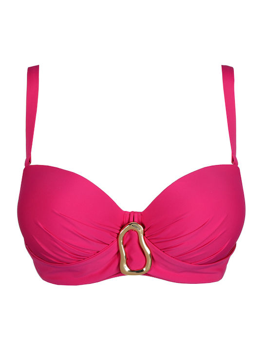 Strapless Bikini Top με Ενίσχυση Magenta