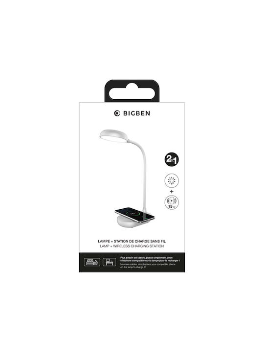 Bigben Stație De Încărcare Wireless Qi 15w Lampă De Masă Argintie 4000k