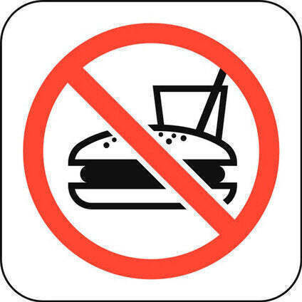 Sticker 12 X 12 Cm Preventa "no Food Drink"