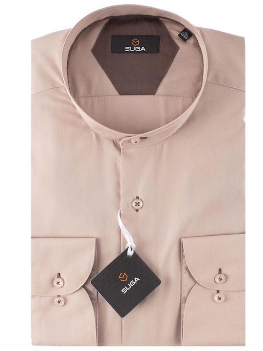 Long Sleeve Shirt Regular Fit Beige