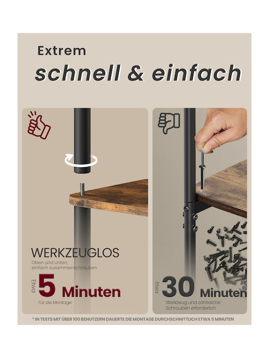 Bücherregal Braun-Schwarz 38x23.8x173.4cm