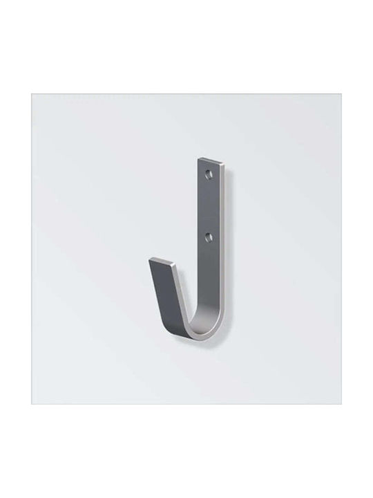 Alfer Aluminium Стенна Закачалка Метална Сребриста 3.5x8.2cm
