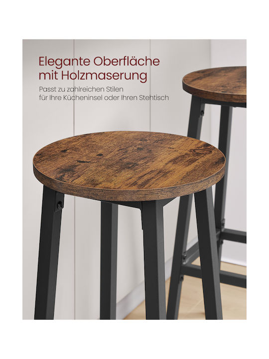 Bar Stool Metal Rustic Brown-Black