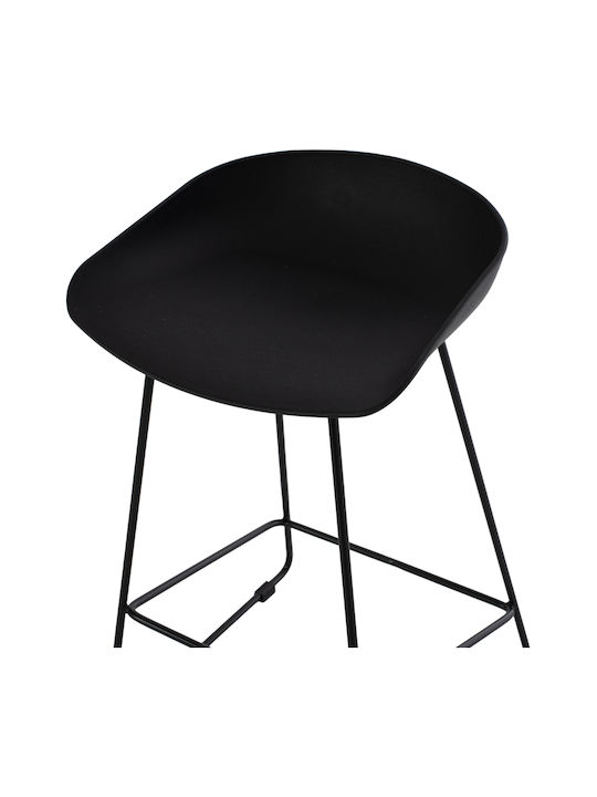Barhocker Mit Rückenlehne Aus Polypropylen Naila Schwarz 2Stücke 44x44x74cm
