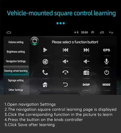 Universal Car Steering Wheel Remote Control Android Multimedia Screens Blue Lighting Tc-441