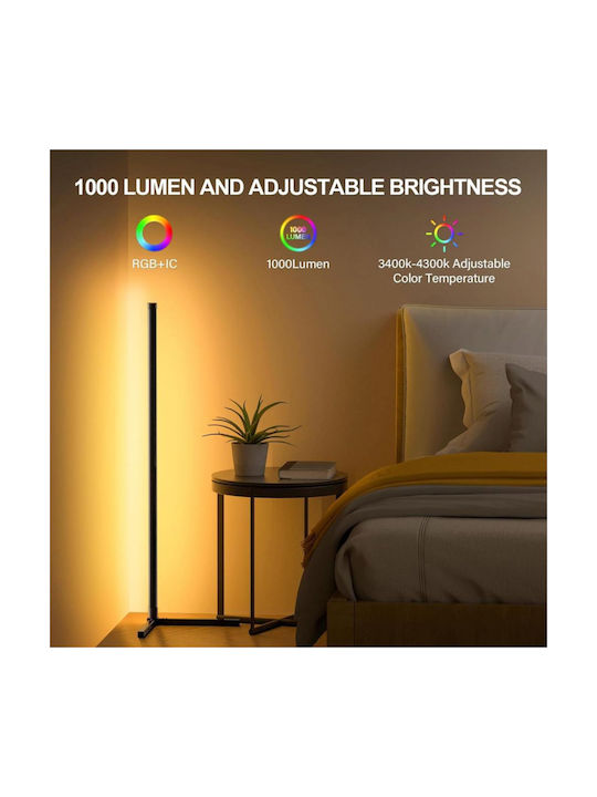 Qova LED Lampadar de Podea Înălțime 160cm cu Lumină RGB 1000lm Multicolor