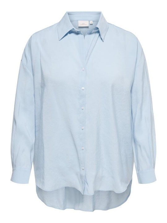 Langärmeliges Damenhemden Denim Hellblau
