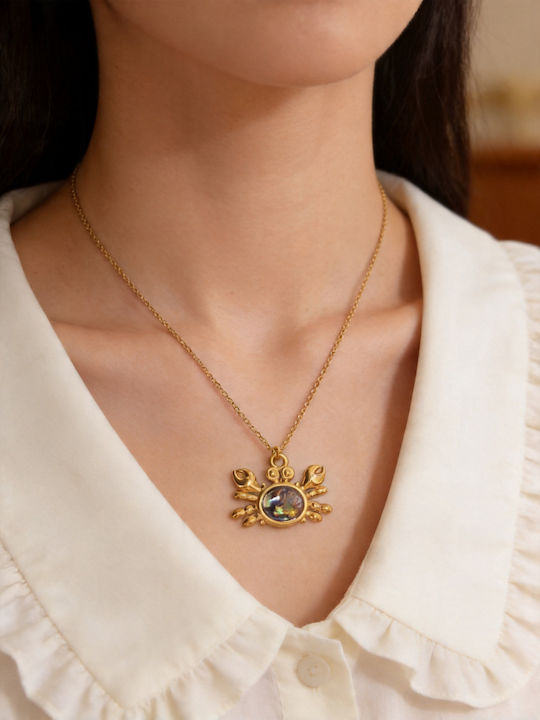 Cozycosmos Necklace Made of Light Blue Steel