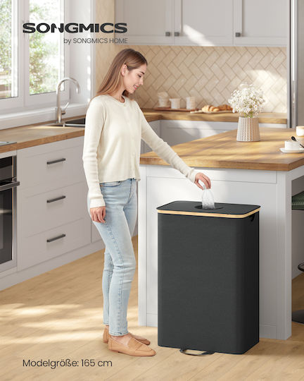 Songmics Recycling Mülleimer Kunststoff mit Sensor 100lt Schwarzer