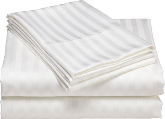 Klikareto Hotel Sheet White Single 160x270cm 100% Cotton