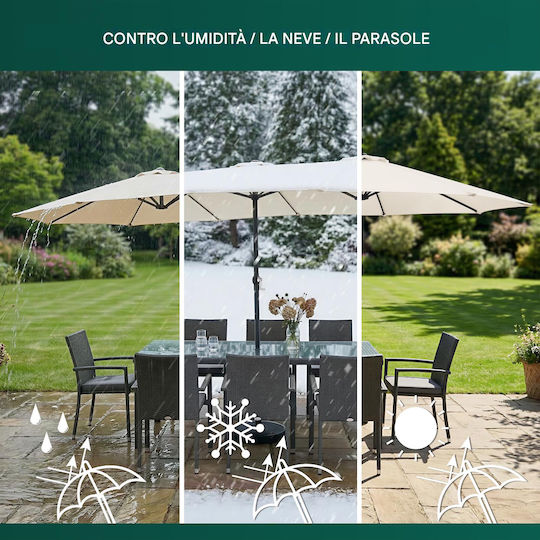 Umbrelă De Pardoseală Pătrată Metalică Roz 4.6x4.6m 02002157
