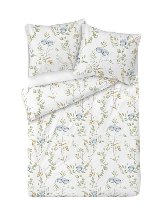 Matex Duvet Cover Set Cotton Single with Pillowcase 140x200 Blue