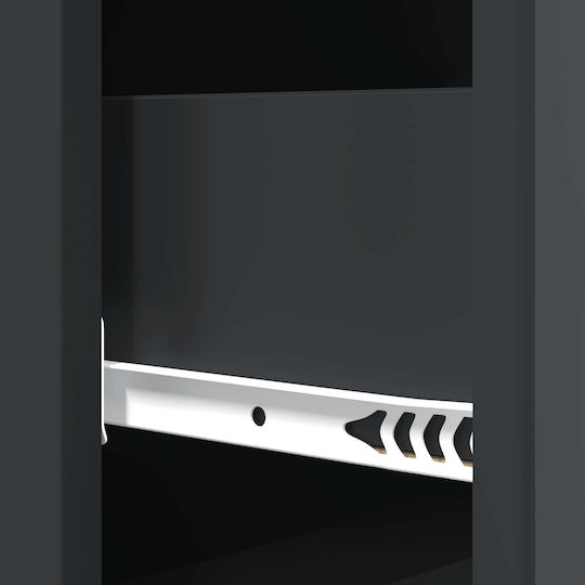 Chest of Drawers Bedroom Wood & Metal Black 33x34.5x90cm