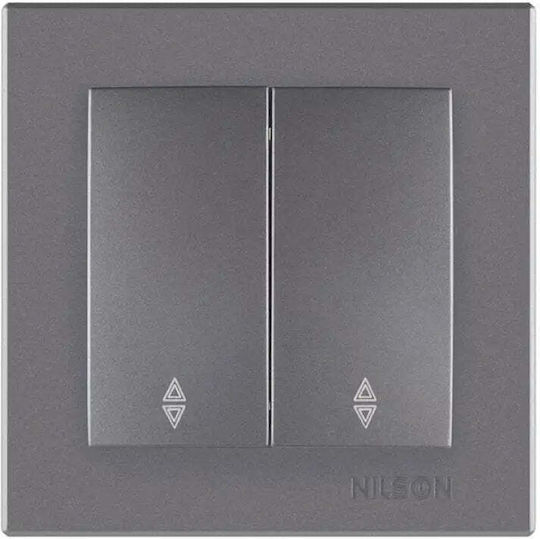 Nilson Recessed Double Gray Wall Switch