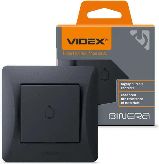 Videx Χωνευτός Διακόπτης Τοίχου Γκρι