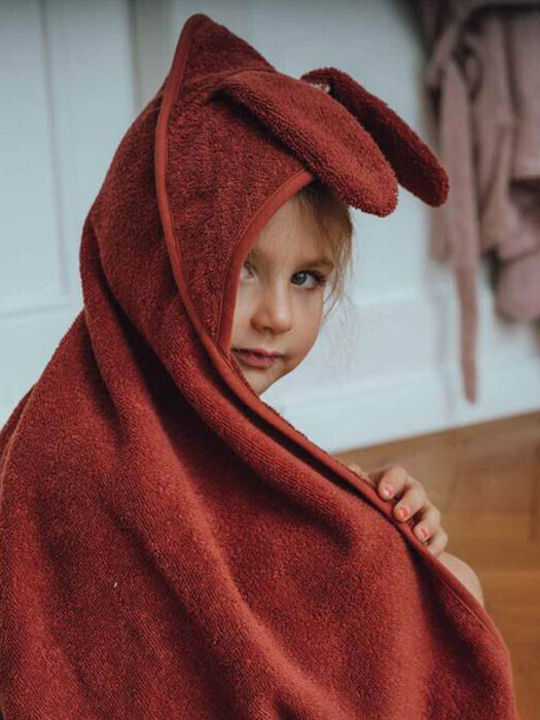 Alouette Baby Bath Towel Hooded Red 80x80cm