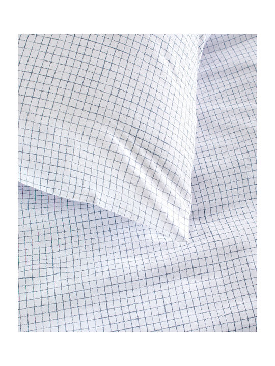 Rythmos Bettbezug-Set Baumwolle Übergröße mit 2 Kissenbezügen 225x250 Pacify White