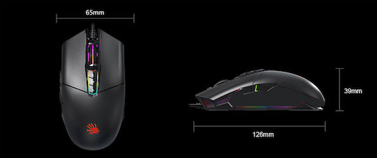 A4Tech P91 PRO RGB Gaming Maus 16000 DPI Schwarzes