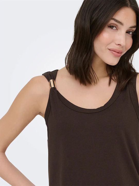 Women's Sleeveless Brown Blouse