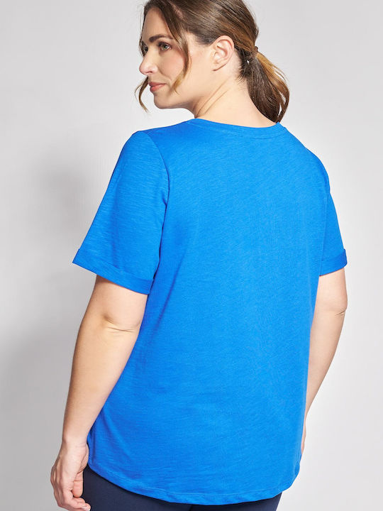 Bluza Damă Polo Mâneci Scurte Albastră