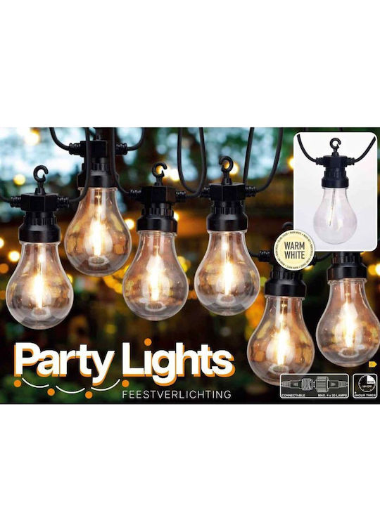 Progarden Wasserdichte Lichterkette Beleuchtung LED IP44 14,5m mit 20 Lampen Warm Weiß