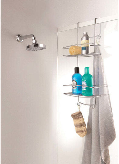 Metaltex Onda Επιτοίχια Ραφιέρα Μπάνιου Μεταλλική 26x20x58cm